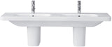 DURAVIT DuraStyle Doppelwaschtisch 1400 mm mit Überlauf und je 1 Hahnloch, weiß