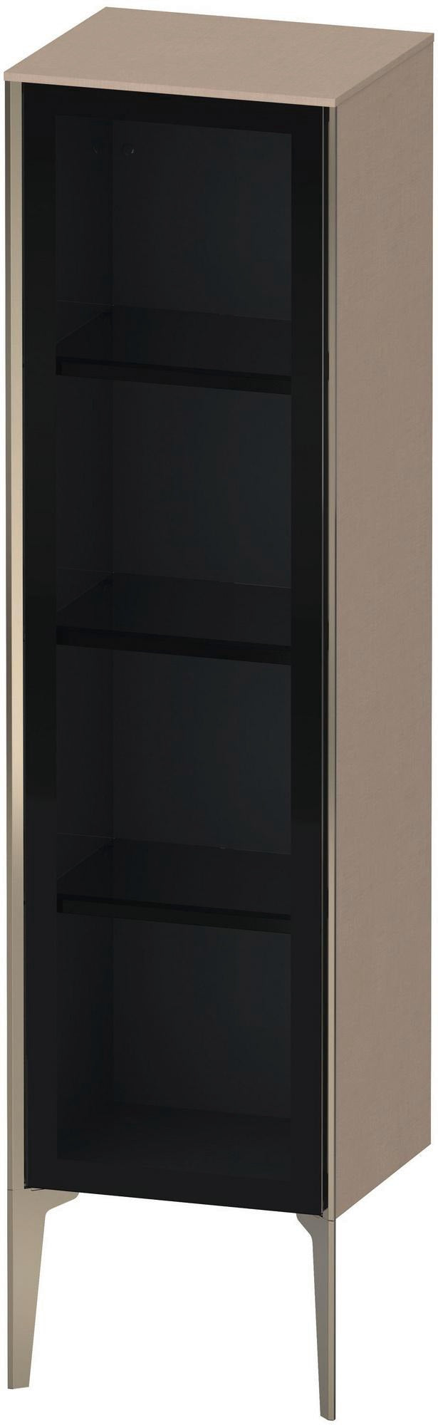 DURAVIT XViu Halbhochschrank mit Glastür 1330 mm, rechts, champagner matt/weiß matt