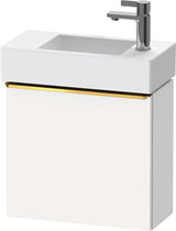 DURAVIT D-Neo Waschtischunterbau 484 mm betongrau matt mit Tür rechts und Bronze-Griff