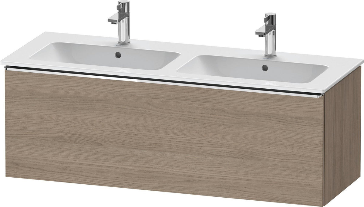 Duravit D-Neo Waschtischunterbau 1280 mm Eiche Terra Matt mit Bronze-Griff und Soft-Close