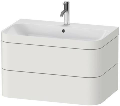 Duravit Waschtischset Happy D.2 Plus, 2 Schubkästen, 775x490 mm, Einrichtungssystem Ahorn Mitte Taupe Supermatt