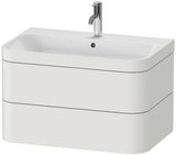 Duravit Waschtischset Happy D.2 Plus, 2 Schubkästen, 775x490 mm, Einrichtungssystem Ahorn Mitte Taupe Supermatt