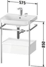 Duravit Waschtischset Happy D.2 Plus 575x490mm taupe supermatt mit Hahnloch