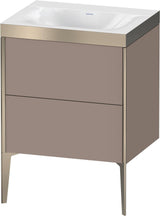 DURAVIT XViu c-bonded Waschtischset bodenstehend 610x600x480 mm champagner matt/basalt matt