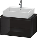 schwarz hochglanz / Mitteldichte Faserplatte (MDF) / 2 Schubkästen