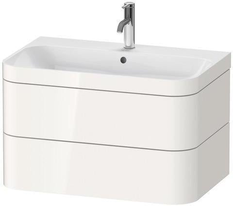 Duravit Waschtischset Happy D.2 Plus, 2 Schubkästen, 775x490 mm, Einrichtungssystem Ahorn Mitte Taupe Supermatt