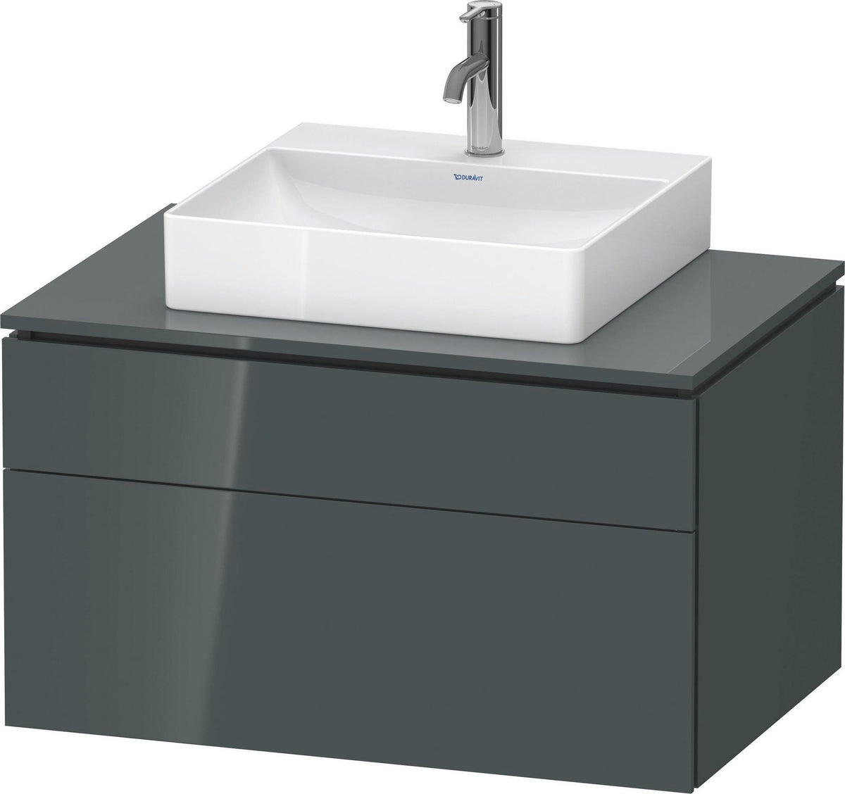Duravit L-Cube Waschtischunterbau 820 mm taupe supermatt mit Tip-On-Technik
