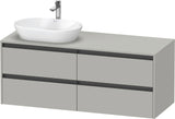 Duravit Ketho.2 Waschtischunterbau 1400 mm betongrau matt mit 4 Schubkästen