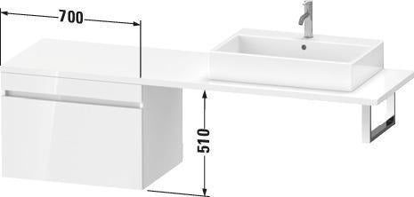 Duravit DuraStyle Konsolenunterschrank 700 mm weiß matt mit Auszug und Dämpfung