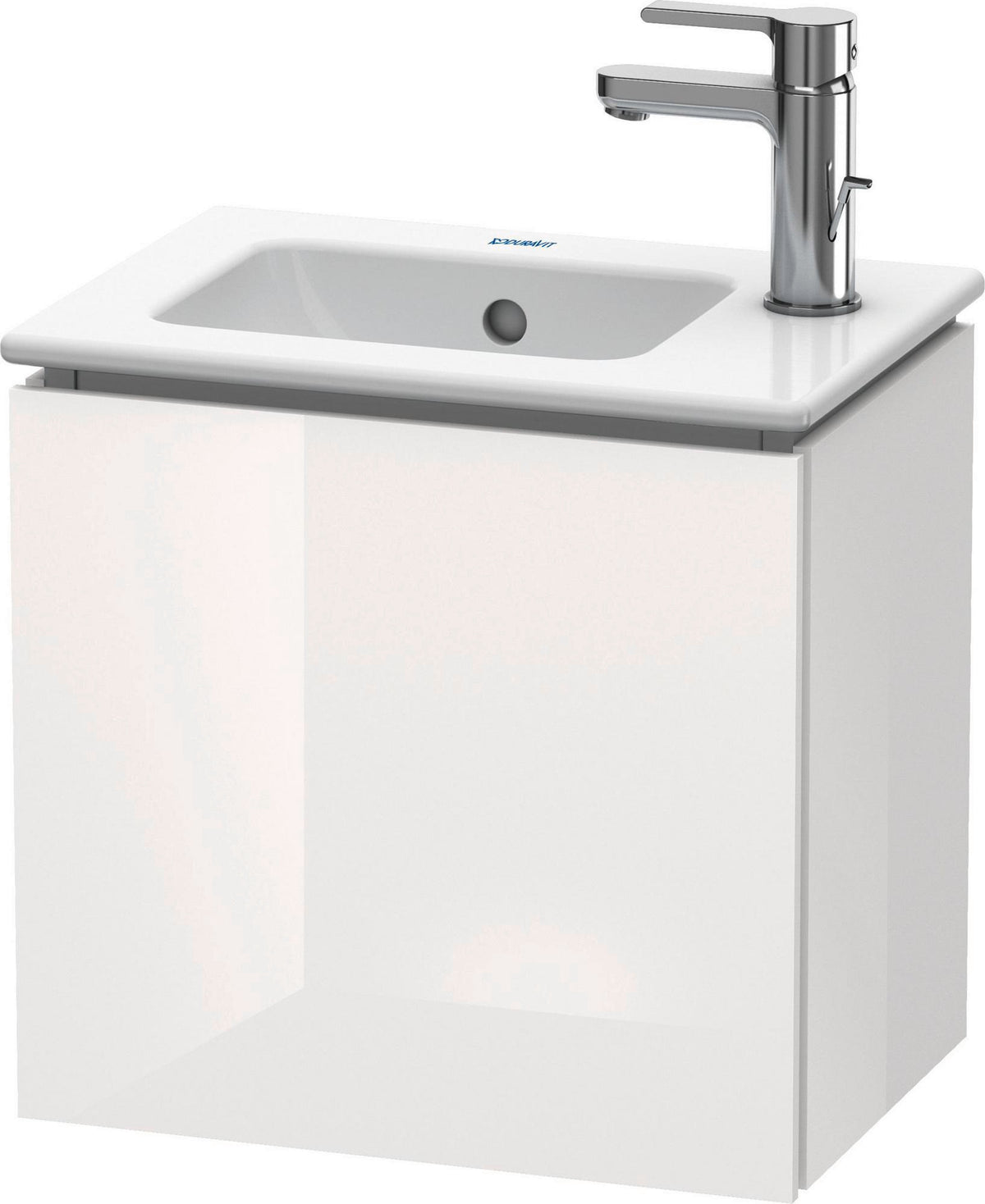 Duravit L-Cube Waschtischunterbau 420 mm wandhängend, 1 Tür rechts, weiß matt – Christian Werner Design