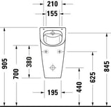 DURAVIT Urinal ME by Starck spülrandlos, weiß, 350x300x585 mm, für Deckelmontage