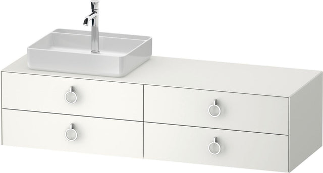 DURAVIT White Tulip Konsolenwaschtischunterbau 1600 mm, 4 Schubkästen, Weiß Seidenmatt, Philippe Starck
