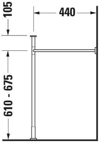 DURAVIT Metallkonsole Vero höhenverstellbar chrom für Waschtisch 032985