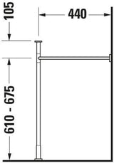DURAVIT Metallkonsole Vero höhenverstellbar chrom für Waschtisch 032985