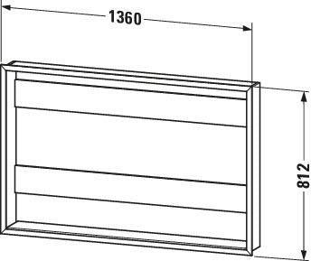 DURAVIT Einbauset Licht & Spiegel – Montagerahmen für Badmöbel, 139 x 661 x 810 mm