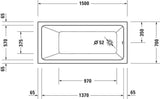Duravit No.1 Badewanne 1500x700 mm Einbauversion mit 1 Rückenschräge in Weiß