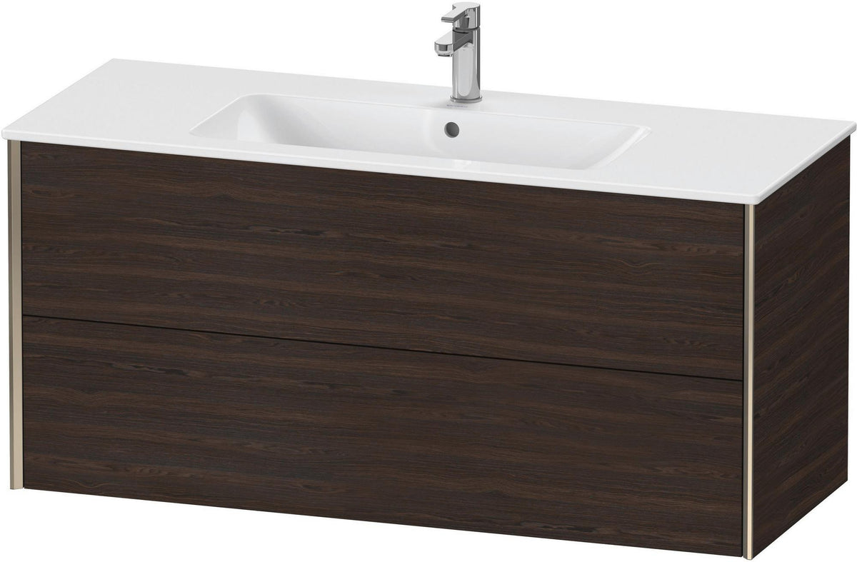 Duravit XViu Waschtischunterbau wandhängend 1210 mm, 2 Schubkästen, champagner matt/weiß matt