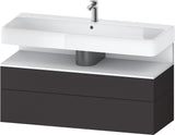 Duravit Qatego Waschtischunterbau 1190 mm – Weiß Matt mit Eiche Schwarz Nische, 1 Auszug, LED