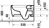 DURAVIT Wand-Tiefspül-WC Qatego Studio F. A. Porsche Collection 570 mm spülrandlos Weiß