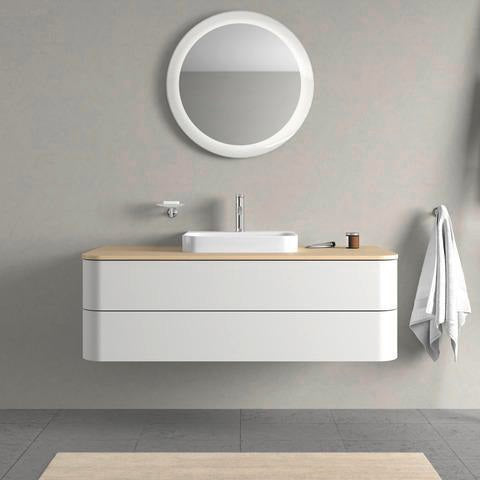 DURAVIT Aufsatzbecken Happy D.2 Plus 500 mm Weiß mit Überlauf und Hahnlochbank