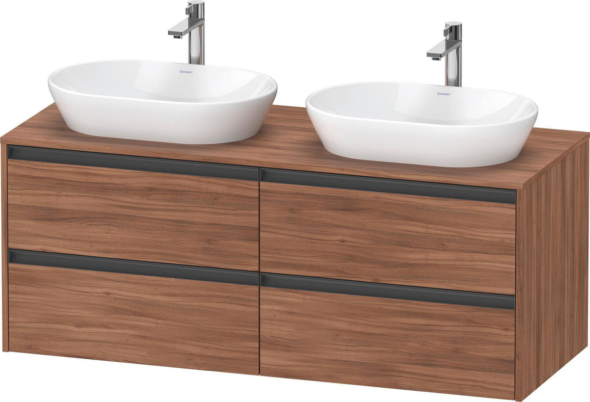 Duravit Ketho.2 Waschtischunterbau 1400 mm betongrau matt mit 4 Schubkästen