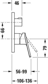 Duravit No.1 Einhebel-Brausemischer Unterputz mit Umstellventil, Keramikmischsystem, Chrom