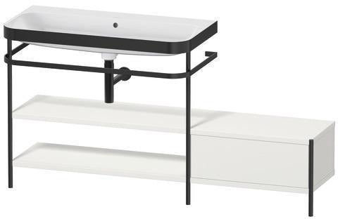 Duravit Waschtischset Happy D.2 Plus 1600x490mm taupe supermatt mit Hahnloch