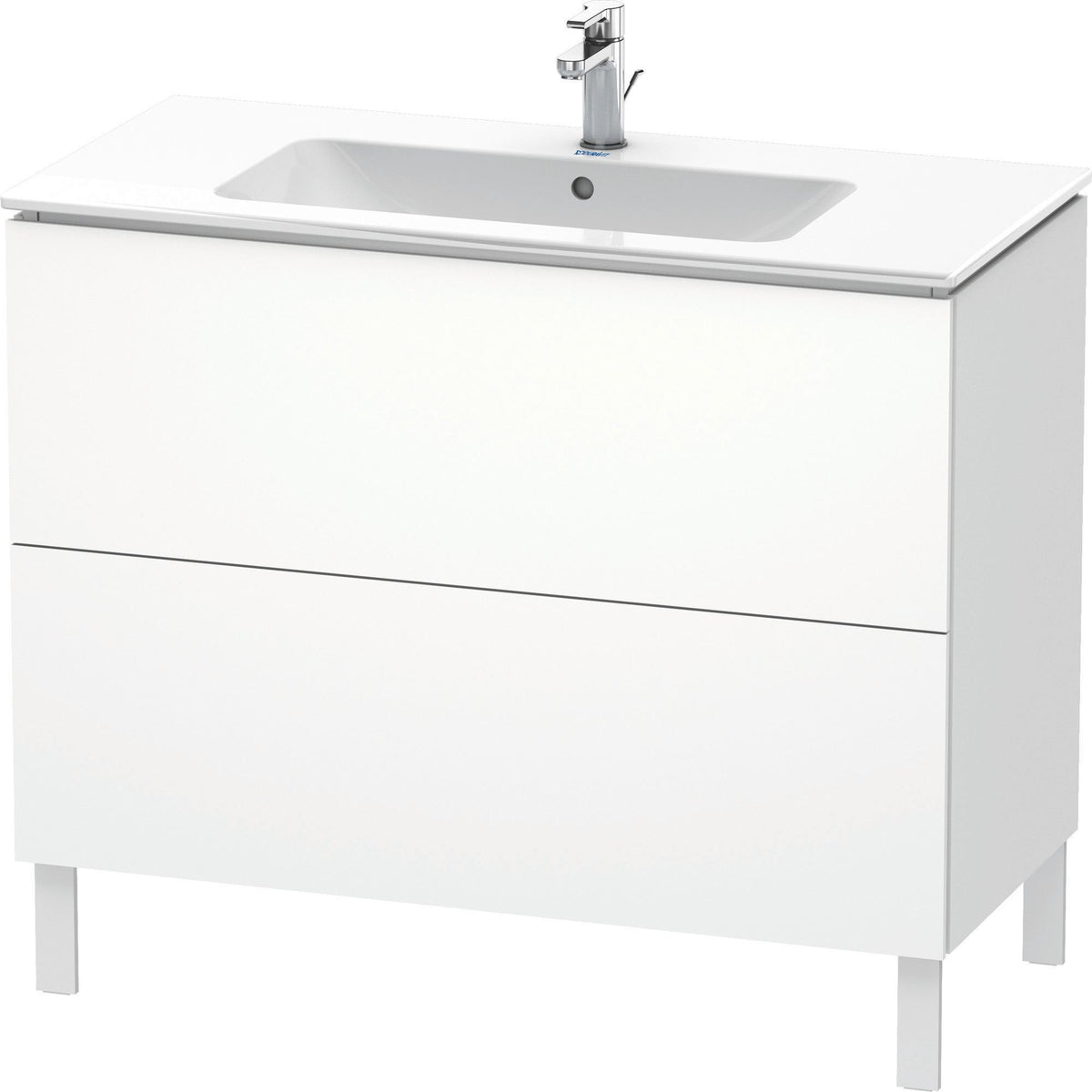 Duravit L-Cube Waschtischunterbau 1020 mm taupe matt, bodenstehend, 2 Auszüge, Tip-On