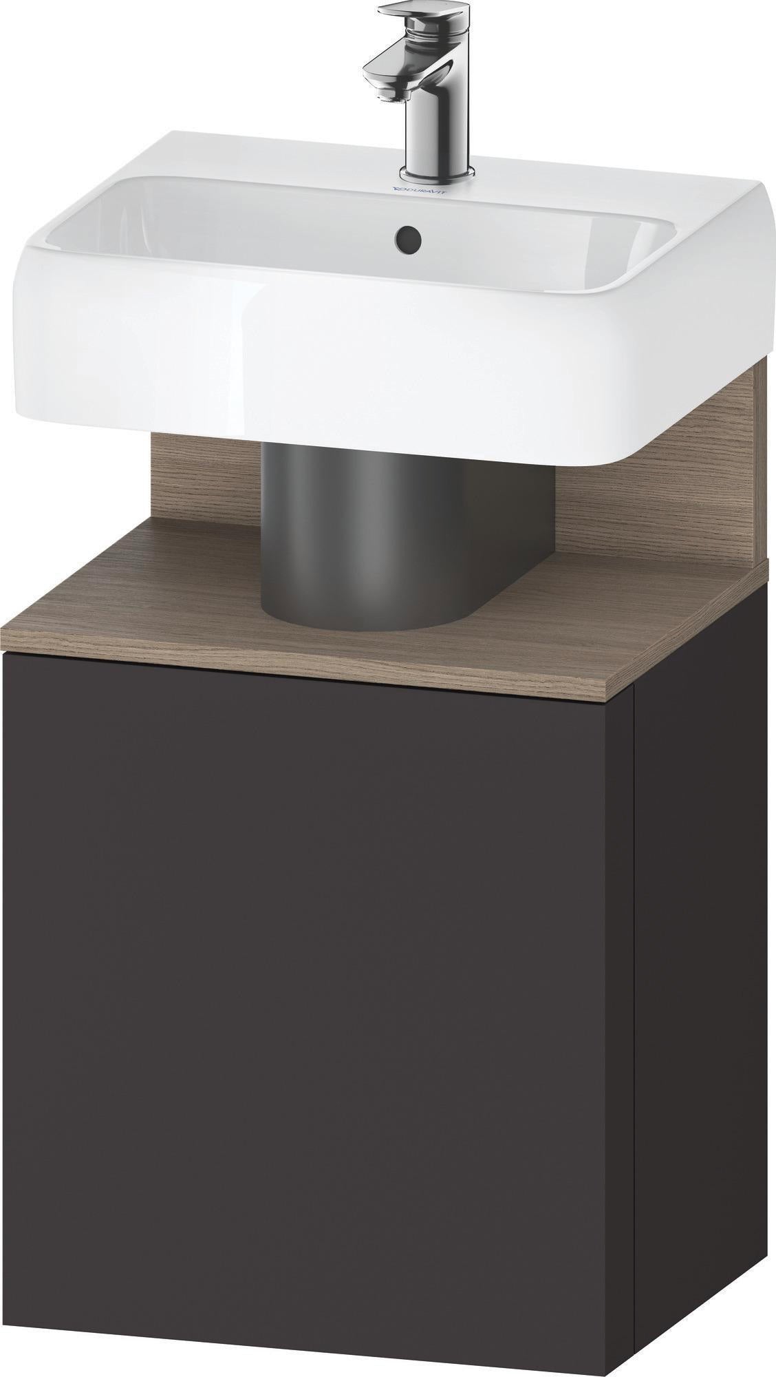 DURAVIT Qatego Waschtischunterbau 440 mm Eiche Terra Matt, 1 Tür links, Tip-On