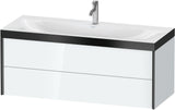 DURAVIT XViu c-bonded Waschtischunterbauset 1200 mm, 2 Schubkästen, schwarz matt/weiß hochglanz
