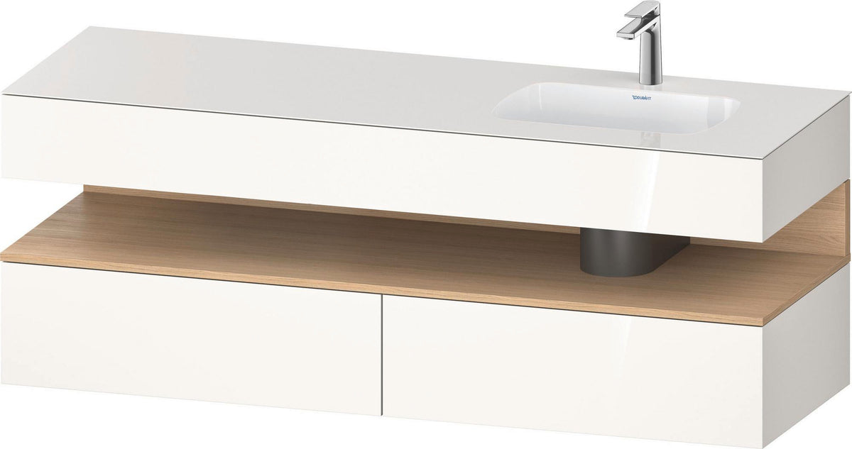 DURAVIT Qatego Einbauwaschtisch mit Konsolenwaschtischunterbau 1600 mm Weiß Matt