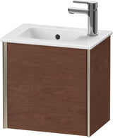DURAVIT XViu Waschtischunterbau wandhängend, 1 Tür, 410 mm, Amerikanischer Nussbaum, Tip-On
