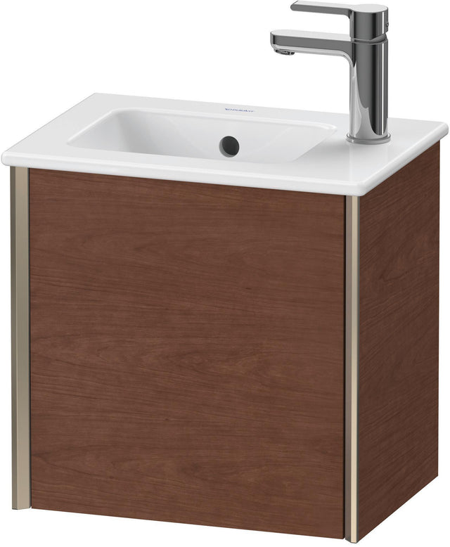 DURAVIT XViu Waschtischunterbau wandhängend, 1 Tür, 410 mm, Amerikanischer Nussbaum, Tip-On