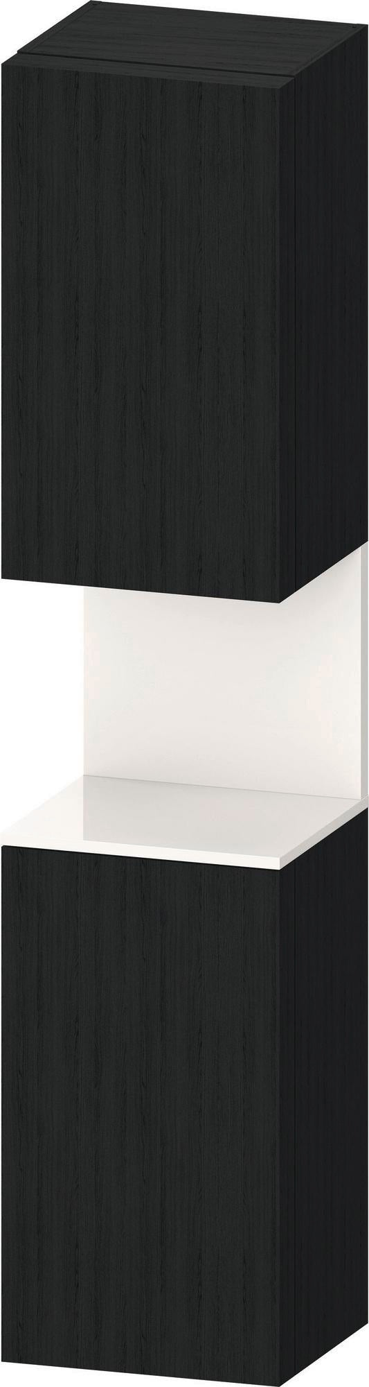 DURAVIT Qatego Hochschrank 400 mm, 2 Türen, weiß Hochglanz, Eiche Schw. Matt