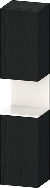 DURAVIT Qatego Hochschrank 400 mm, 2 Türen, weiß Hochglanz, Eiche Schw. Matt