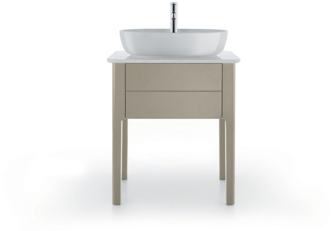 DURAVIT Luv Quarzsteinkonsole 688x475mm mit 1 Ausschnitt, weiß struktur – Designerin Cecilie Manz