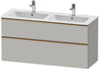 Duravit D-Neo Waschtischunterbau 1280 mm betongrau matt – wandhängend, 1 Auszug, Bronze Griff