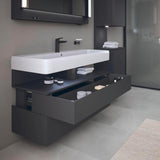 DURAVIT Qatego Hochschrank 400 mm, 2 Türen, weiß Hochglanz, Eiche Schw. Matt