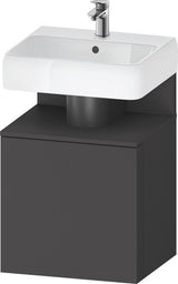 DURAVIT Qatego Waschtischunterbau 490 mm wandhängend, 1 Tür links, Weiß Matt mit Eiche Schwarz Nische