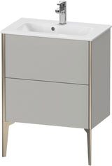 Duravit XViu Waschtischunterbau bodenstehend 610 mm, 2 Auszüge, champagner matt/weiß matt