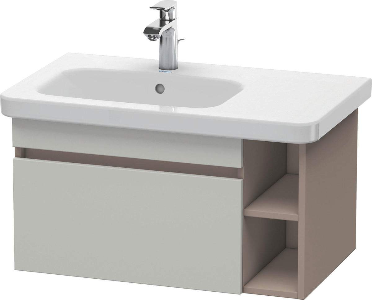 DURAVIT DuraStyle Waschtischunterbau 730 mm betongrau matt – wandhängend mit 1 Auszug & 2 offenen Fächern