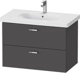 Duravit XBase Waschtischunterbau wandhängend 600 mm, 2 Schubladen, weiß matt – Soft-Close