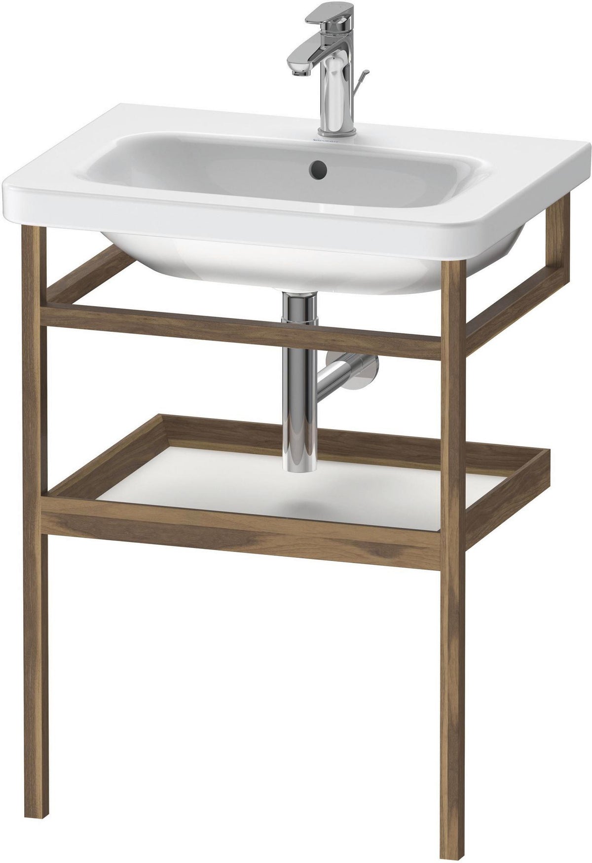 DURAVIT DuraStyle Möbel-Accessoire mit Handtuchhalter und Ablage, 440x590x805 mm, Weiß Matt/Eiche Massiv