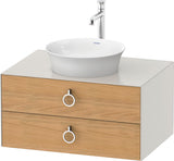 DURAVIT White Tulip Waschtischunterbau 800 mm, 2 Schubkästen, LED, Philippe Starck, weiß seidenmatt