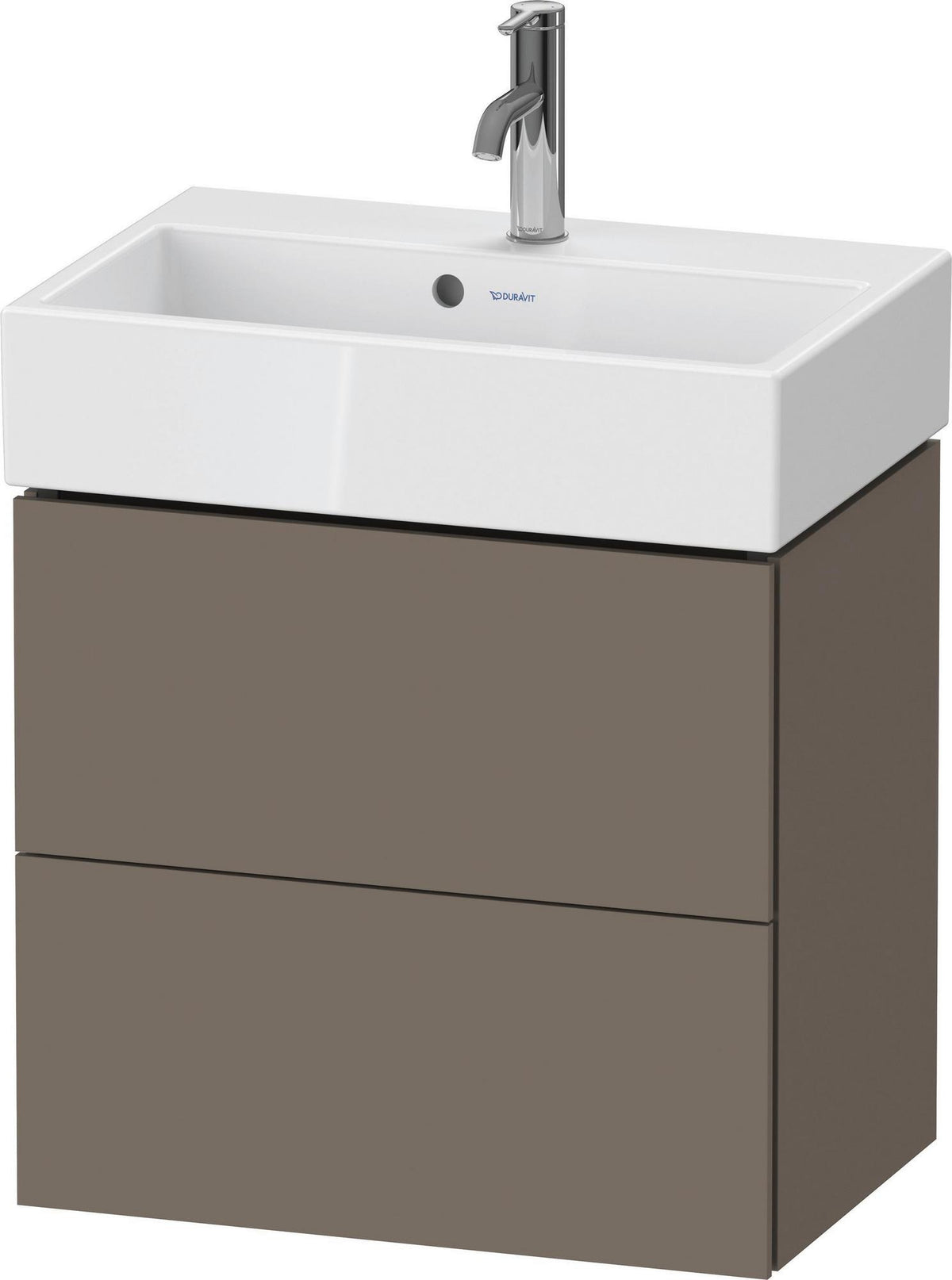 DURAVIT L-Cube Waschtischunterbau wandhängend, 2 Schubkästen, Weiß Matt, 584 mm