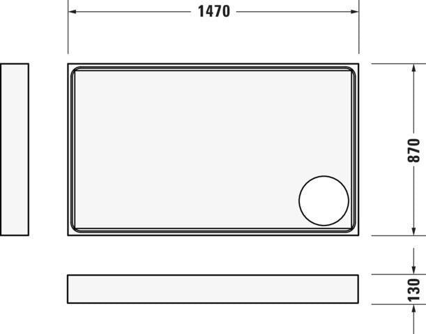 DURAVIT Starck Slimline Duschwanne 1400x750 mm Weiß Sanitäracryl mit Antislip