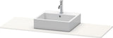 Duravit XSquare Konsole 1400x550mm betongrau matt – 1 Ausschnitt, mit Siphonaussparung