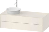 DURAVIT White Tulip Konsolenwaschtischunterbau 1300 mm Nussbaum/Taupe, 2 Schubkästen, wandhängend