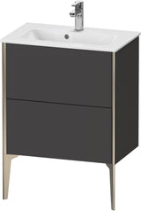 Duravit XViu Waschtischunterbau bodenstehend 610 mm, 2 Auszüge, champagner matt/weiß matt