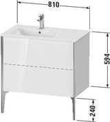 Duravit Waschtischunterbau XVIU 810x834x480mm 2 Auszüge Ahorn mitte Schürze s-matt